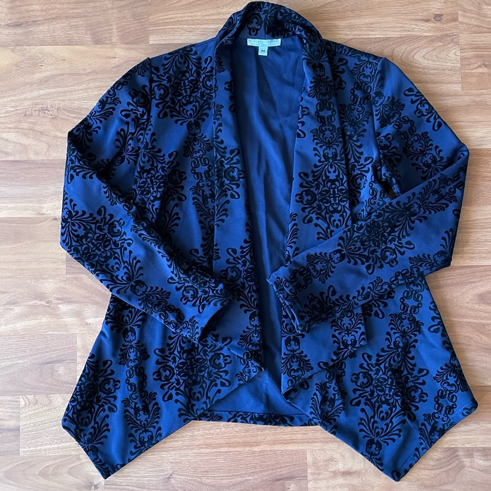 Alberto Makali jaquard velvety waterfall blazer